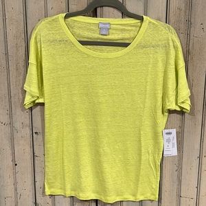 NWT Chico’s Fresh Lime tee. Size 0 or Small